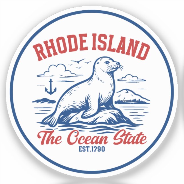 Rhode Island Ocean State Seal Design (Front)