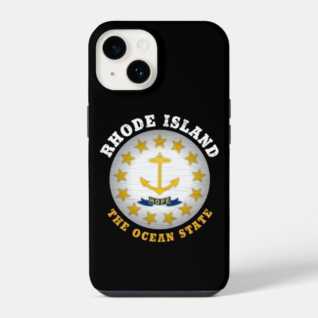 RHODE ISLAND OCEAN STATE STATE FLAG iPhone CASE (Back)