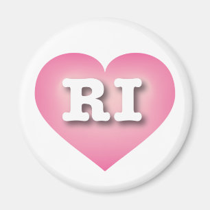 Rhode Island Pink Fade Heart - Big Love Magnet