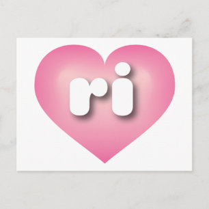 Rhode Island pink fade heart - I love ri Postcard