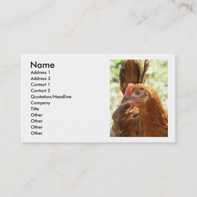 Rhode Island Red Business Card (Front)