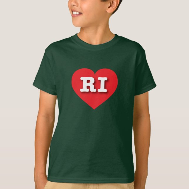 Rhode Island Red Heart - I love RI T-Shirt (Front)