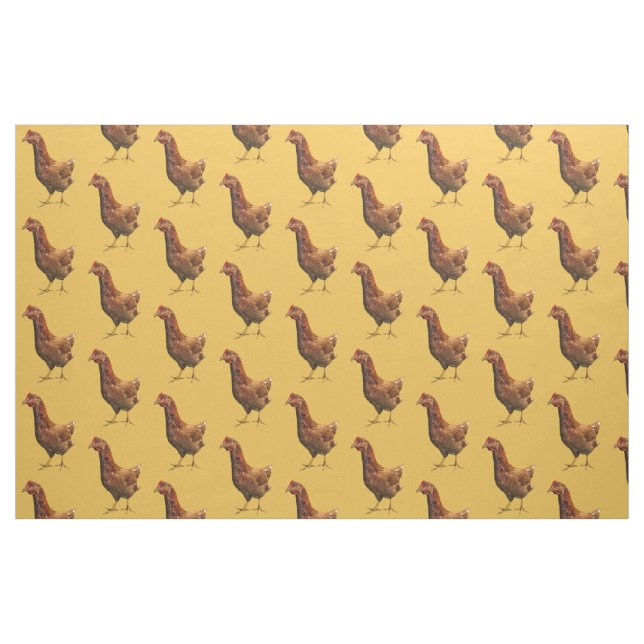 Rhode Island Red Hen Chicken Fabric (Fat Quarter)