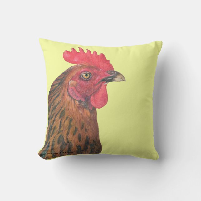 Rhode Island Red Hen Cushion (Front)