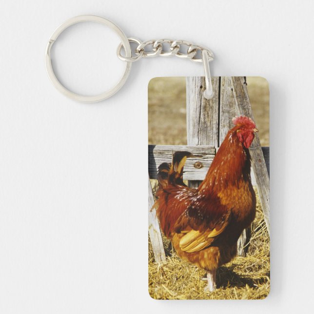 Rhode Island Red Rooster Key Ring (Front)
