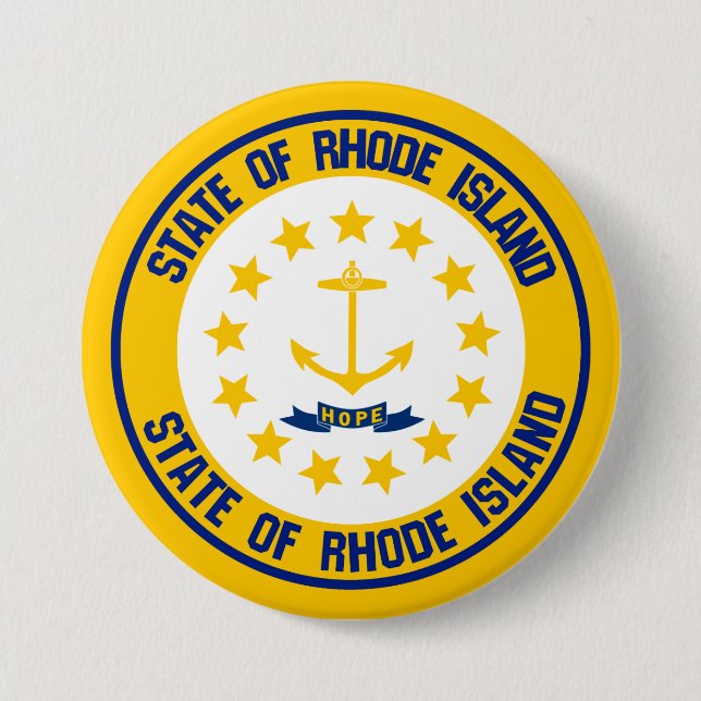 Rhode Island Round Emblem 7.5 Cm Round Badge (Front)