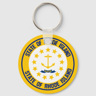 Rhode Island Round Emblem Key Ring