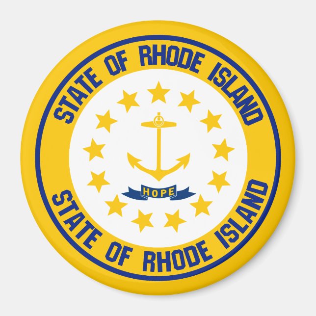 Rhode Island Round Emblem Magnet (Front)