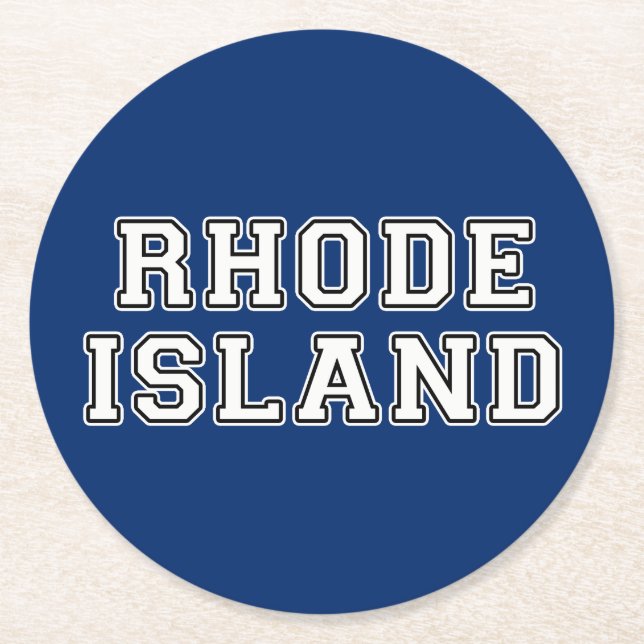 Rhode Island Round Paper Coaster (Front)