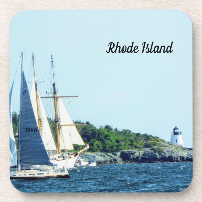 Rhode Island sailing Light house Coaster (Front)