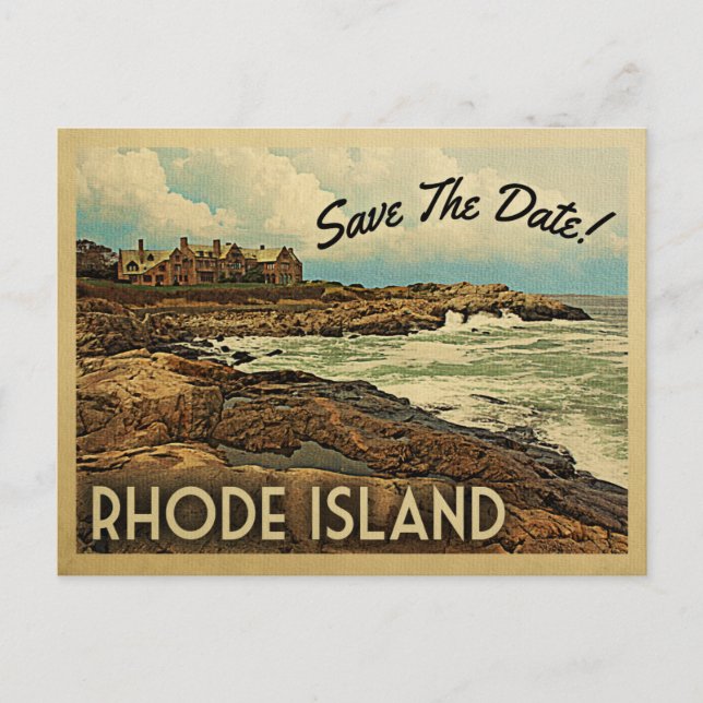 Rhode Island Save The Date Vintage Postcards (Front)