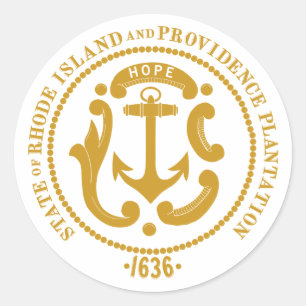Rhode Island sign Classic Round Sticker