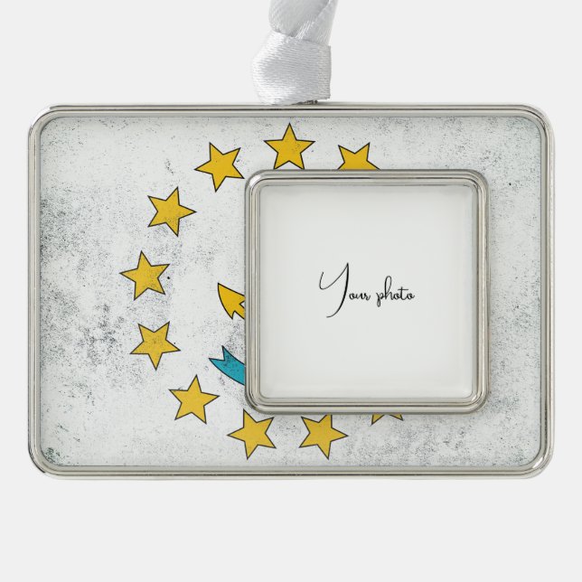 Rhode Island Silver Plated Framed Ornament (Front)