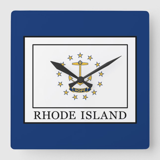 Rhode Island Square Wall Clock (Front)
