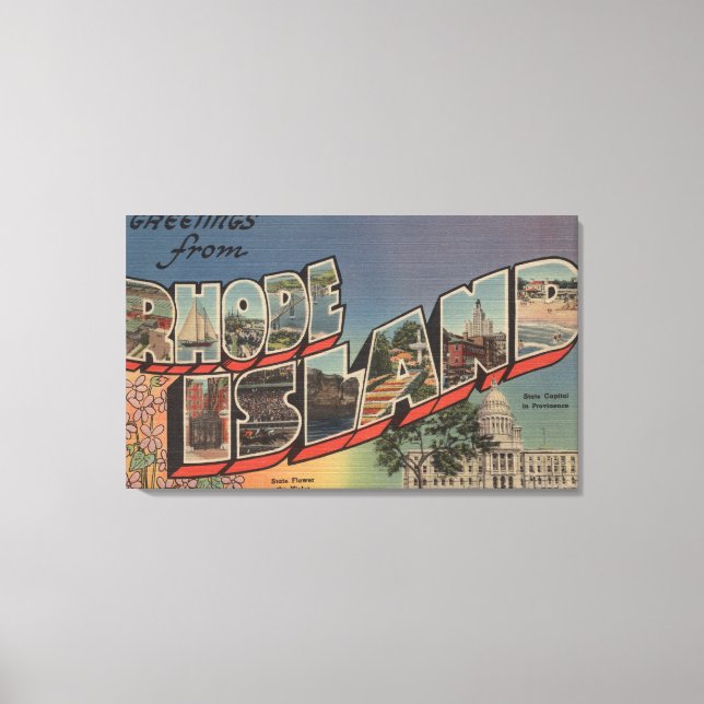 Rhode Island (State Capital/Flower) Canvas Print (Front)