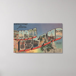 Rhode Island (State Capital/Flower) Canvas Print