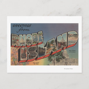 Rhode Island (State Capital/Flower) Postcard