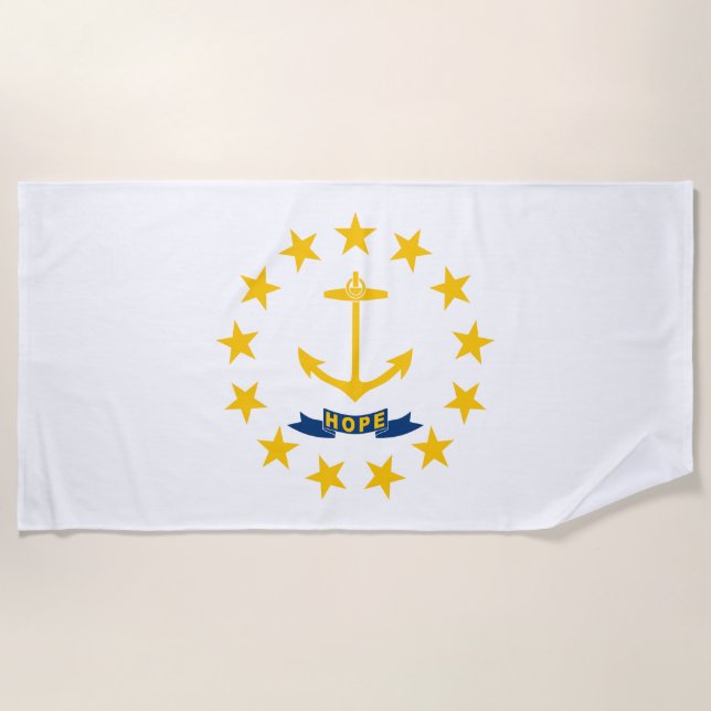 Rhode Island State Flag Beach Towel (Front)