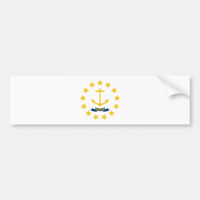 Rhode Island State Flag Bumper Sticker (Front)