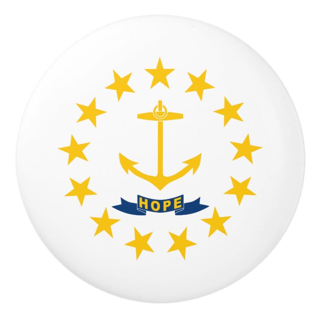 Rhode Island State Flag Ceramic Knob (Front)