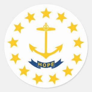 Rhode Island State Flag Classic Round Sticker