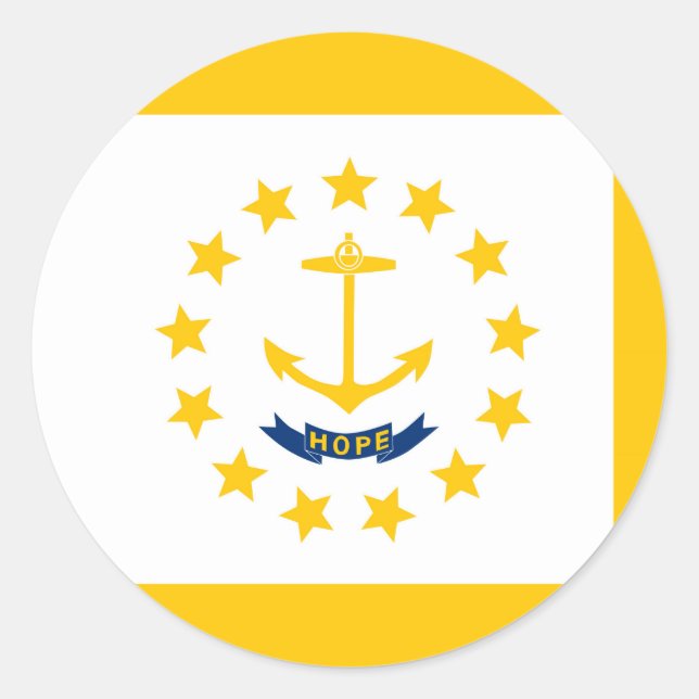 Rhode Island State Flag Design Classic Round Sticker (Front)