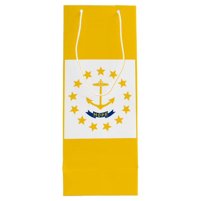 Rhode Island State Flag Design Wine Gift Bag (Back)