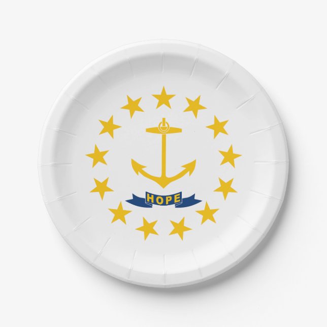 Rhode Island State Flag Paper Plate (Front)
