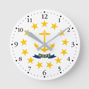 Rhode Island State Flag Round Clock
