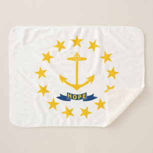 Rhode Island State Flag Sherpa Blanket