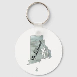 Rhode Island State Illustration  Key Ring