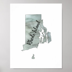 Rhode Island State Illustration  Poster