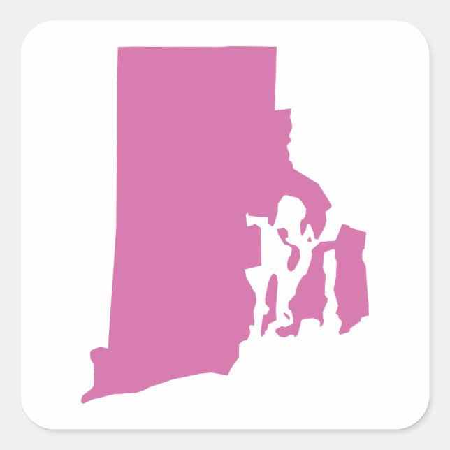 Rhode Island State Outline Square Sticker (Front)