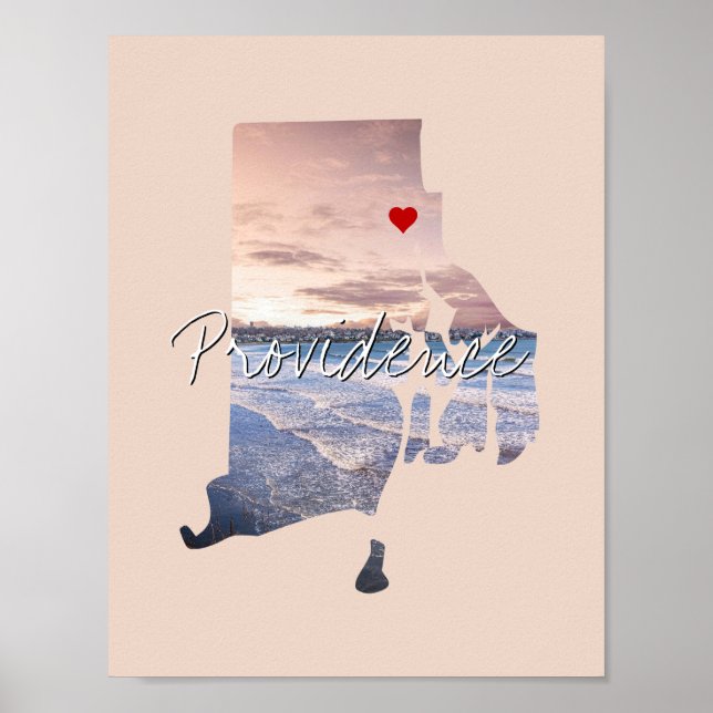 Rhode Island State Photo insert and town name Poster (Front)