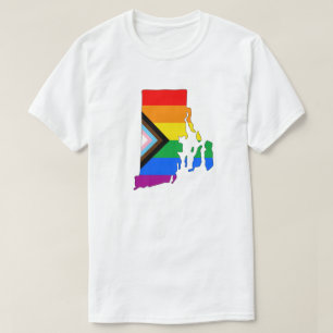 Rhode Island State Pride LGBTQ Progress Pride T-Shirt