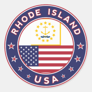 Rhode Island sticker, phone case, tote bag Classic Round Sticker