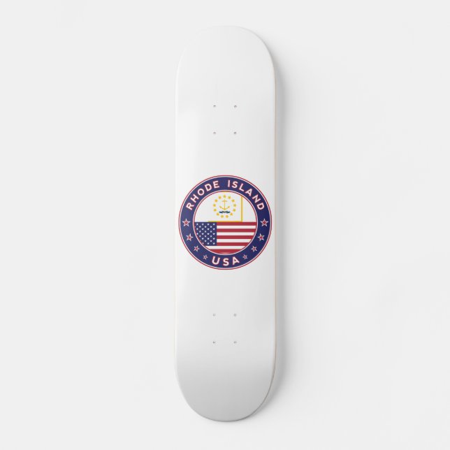Rhode Island sticker, phone case, tote bag Skateboard (Front)