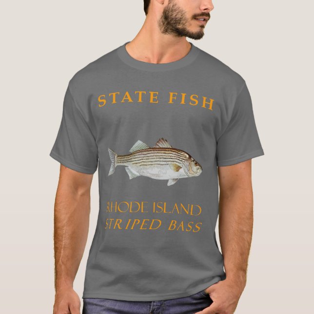 Rhode Island Territory Fish The Striped Bass T-Shirt (Front)