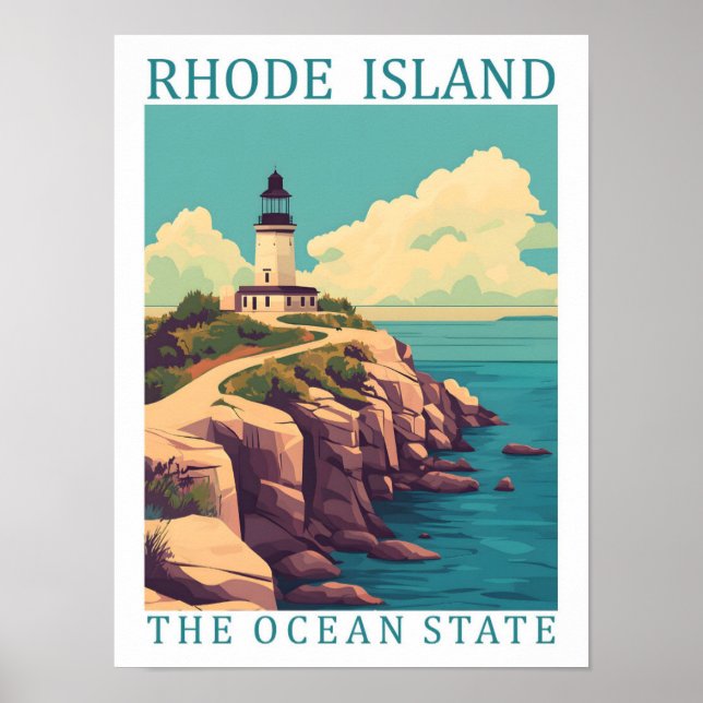 Rhode Island the Ocean State USA Travel Place Poster (Front)