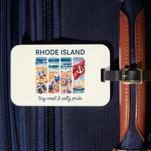 Rhode Island – Tiny Coast & Salty Pride Luggage Tag (Front Insitu 4)