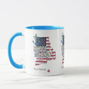 Rhode Island United States Retro State Map Vintage Mug
