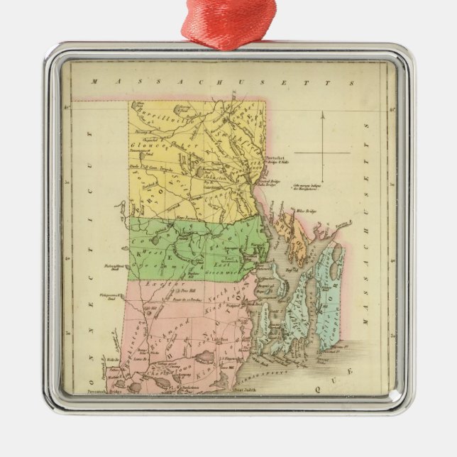 Rhode Island US Metal Tree Decoration (Front)