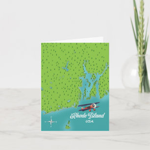 Rhode Island USA map Note Card
