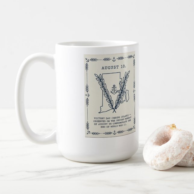 Rhode Island Victory Day | WWII Commemorative Coff Coffee Mug (With Donut)