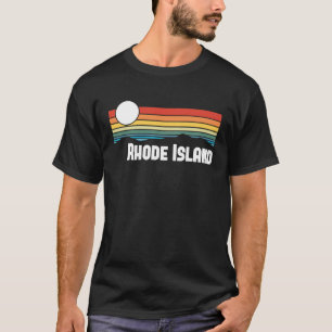 Rhode Island Vintage Sunset 80s Retro Summer State T-Shirt