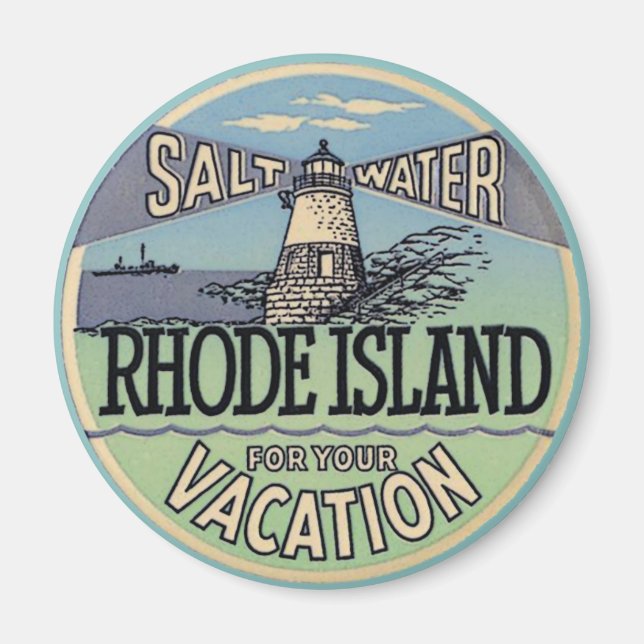 Rhode Island Vintage Travel Magnet (Front)
