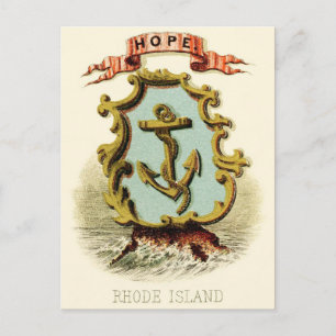 Rhode Island Vintage travel - State coat of arms Postcard