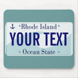 Rhode Island wave ocean state plate mouse pad