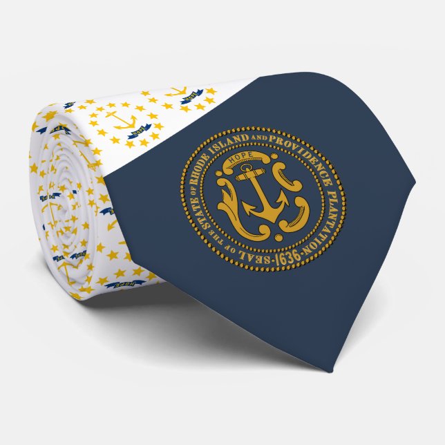 Rhode Islander Flag & Seal, Flag of Rhode Island Tie (Rolled)