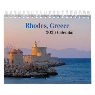 Rhodes, Greece 2026 Calendar